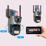 📸🔒 CÁMARA DE SEGURIDAD 360° 4K ULTRA HD – DOBLE LENTE